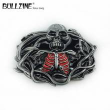 Bullzine wholesale retro Skull belt buckle with pewter finish FP-03148 cowboy jeans gift belt buckle 2024 - buy cheap