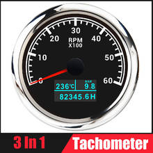 85mm Car Boat Tacho Meter with LCD Hourmeter Water Temp Oil Pressure 3000 4000 6000 8000 RPM 3 In 1 Tachometer Red Backlight 2024 - buy cheap