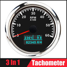 Tacho-ampulheta automotiva, 85mm, medidor de pressão, óleo, água, temperatura, 3000, 4000, 6000 rpm, 3 em 1, tacômetro, luz de fundo vermelho 2024 - compre barato