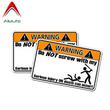 Aliauto 2 X Funny Car Stickers Personality Warning Do Not Screw with My Accessories PVC Decal for Nissan Suzuki Skoda,12cm*5cm 2024 - buy cheap