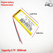Good Qulity 3.7V,2000mAH,503778 Polymer lithium ion / Li-ion battery for TOY,POWER BANK,GPS,mp3,mp4 2024 - buy cheap