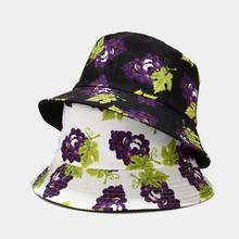 Grape Reversible Bucket Hat Hip Hop Fruit Printed Fishing Sun Hat Unisex Cotton Hiphop Two Side Panama Summer Sunhat Dropship 2024 - buy cheap