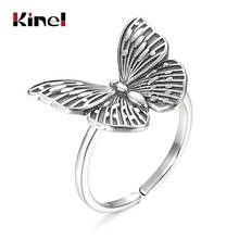 Kinel 2020 New Butterfly Ring 925 Sterling Silver Rings for Women Punk Party Retro Silver 925 Open Ring Jewelry 2024 - buy cheap