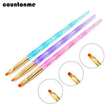 3Pcs/set Nail Art Brush Flat Painting Drawing Carving Pen UV Polish Creating Colorful Handle Pen Design Flower Manicure Tool 2024 - buy cheap
