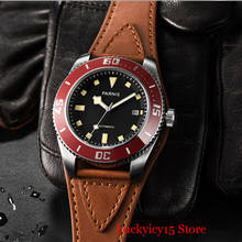 PARNIS Brand Sapphire Glass 43mm Stainless Steel Mechanical Automatic Men Wristwatch Date Window Leather Strap 2024 - buy cheap