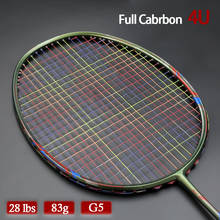 Raquetas de Bádminton de fibra de carbono, raqueta profesional con bolsas para deportes de velocidad, cuerdas coloridas tipo ofensivo 4U 83g 2024 - compra barato