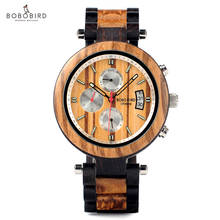 Bobo bird relógio masculino de metal e madeira luminoso quartzo movimento relógio de pulso esportivo aceitar personalizado relógio masculino 2024 - compre barato