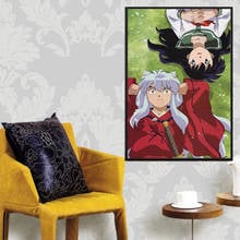 Decoração da casa hd impressão da lona inuyasha animação japão pintura cartaz modular fotos moderno estilo nórdico sala de estar arte da parede 2024 - compre barato