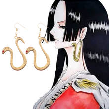 RJ Anime One Piece Snake Drop Earrings Boa Hancock Een Stuk Sauron Cosplay Earring Ear Clip Charm Women Girls Jewelry Gift 2024 - buy cheap