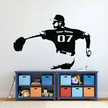 Individualization Custom Art Wall Stickers Baseball Sports enthusiast Boys Name Custom Viniy Wall Decals for Bedroom Decor Z452 2024 - buy cheap