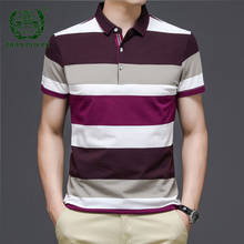 Summer Stripe Short Sleeve Polo Shirt Men Fashion Brand Casual Buttons Lapel Cotton Comfortable Breathable Mens Polo Shirts Tops 2024 - buy cheap