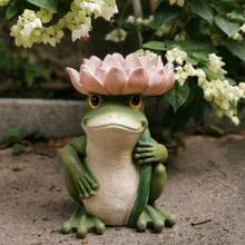 Creative Cute Resin Family Frog Outdoor Animal Figurines Home Garden Decoration Can Be Used As Bird Feeder Ornaments figure 2024 - buy cheap