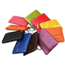 2019 New Brand Men Soft Genuine Leather Card Holder Women Coin Purse Key Holder Zip Wallet Pouch Bag Purse #C2 2024 - buy cheap