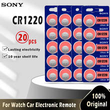 20 pces sony cr1220 100% original botão celular bateria cr 1220 ecr1220 gpcr1220 para relógio de controle remoto chave do carro 3v bateria lítio 2024 - compre barato