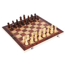 Jogo de xadrez de madeira 3 em 1 gamão damas xadrez conjunto de peças de xadrez de madeira com xadrez dobrável viagem xadrez de madeira chessman 2024 - compre barato