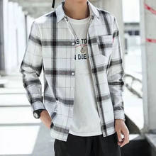 SHiONFA-camisas Retro a cuadros para hombre, chaqueta de manga larga de estilo coreano, ropa informal de tendencia suelta, primavera y otoño 2024 - compra barato