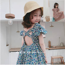 2020 Baby Girl Backless Floral Dresses For Girls Kids Summer Long Dress Children Fashion casual Clothes Vestidos 2024 - buy cheap