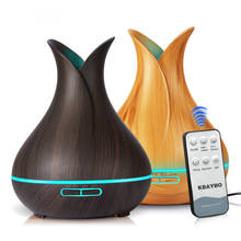 Ultrasonic Air Humidifier 400ml Aroma Essential Oil Diffuser with Wood Grain 7 Color Changing LED Lights for Office Home 2024 - buy cheap