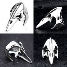 316L Crow Skull Men Calvarium Skull Punk Vintage Ring Gothic High Quality Stainless Steel Biker Rings Motorcycle jewellery 2024 - buy cheap