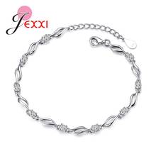 925 Sterling Silver Zircon Bracelet Crystal Love Bracelet Korean Version Simple Fashion Personality Sweet Jewelry Factory Price 2024 - buy cheap