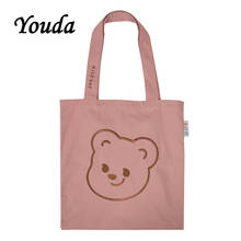 Youda Canvas Design Women Bag Fashion Ladies Shopping Bags Casual Female Handbags Simple Style Girls Tote Sweet Bear Handbags 2024 - buy cheap