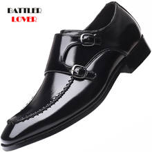 2020 Men Formal Shoes Belt Buckle Pointed Toe Weddings High Quality Men Dress Business Shoes Party Leather Casual Footwear 2024 - compre barato