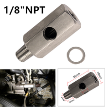 Sensor de pressão de óleo bspt em aço inoxidável, 1/8 ", adaptador t para npt, medidor de linha de alimentação turbo, conector turbo, acessórios para juntas automotivas 2024 - compre barato