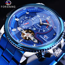 Forsining Mens Mechanical Wristwatches Fashion Automatic Tourbillon Watch 3bar Luminous Clock Stainless Steel Relogio Masculino 2024 - buy cheap