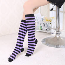 Women Girls Tube Knee Socks Trend Stripes Long Women's Tube Knee Socks College Wind Mid Stockings 1 Pair Sweet Cute Plus Size 2024 - buy cheap