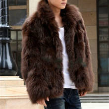 Chaqueta térmica de piel sintética para hombre, abrigo cálido y esponjoso de talla grande Xxxl 4xl, ropa ajustada de moda coreana, color marrón, para invierno 2024 - compra barato