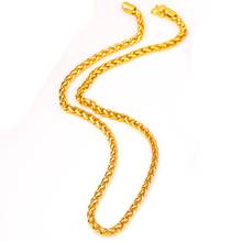 Cadena Bizantina de 4mm de ancho, collar clásico lleno de oro amarillo para hombres y mujeres, joyería de 60cm de largo 2024 - compra barato