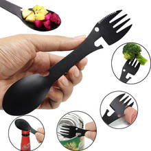 Outdoor Camping Tableware Knife Spoon Fork Bottle Can Opener Stainless Steel Spork 5 In1 Multi Tools Flatware For Picnic Travel 2024 - buy cheap