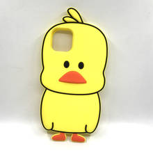 Cute 3D Yellow Duck Phone Case For iPhone 11 12 13 Pro X XS XR Funda Coque For iPhone 5S 6 6S 7 8 Plus Soft Silicone Cover Capa 2024 - buy cheap
