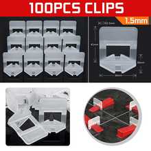 100Pcs Plastic Ceramic Tile Leveling System Clips Kit Wall Floor Tile Spacer Tiling Tool 1.5mm 2024 - купить недорого