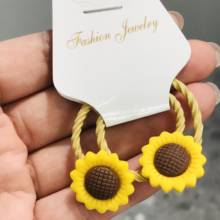 2Pcs/set Sunflower Flower Hair Accessories Children Rubber Bands Scrunchies Elastic Hair Bands Girls Headband Decorations Ties 2024 - buy cheap