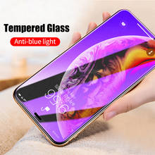 Protector de pantalla de vidrio templado para iPhone, película protectora de pantalla 9H con purpurina DE RAYOS azul para modelos 13, 12 Mini, 11 Pro, X, XR, XS MAX, 8, 7, 6, 6S Plus, 5S y SE, 3 unidades 2024 - compra barato