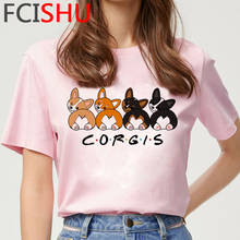 Camiseta Border Collie Pug Corgi Bulldog francés Shiba Inu para mujer, ropa blanca vintage grunge, camisetas ulzzang 2024 - compra barato