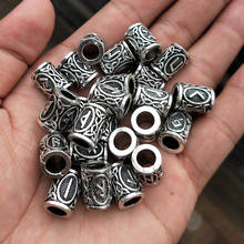 1pc Viking Runes Beads Charms Odal Futhark Rune Hair Braid Beard Dreadlock Beads Tube Pendant for DIY Necklace Jewelry Making 2024 - buy cheap