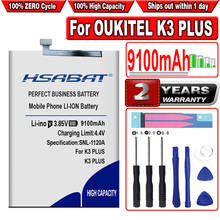 HSABAT K3 Plus 9100mAh High Capacity Battery for OUKITEL K3 Plus Batteries 2024 - buy cheap