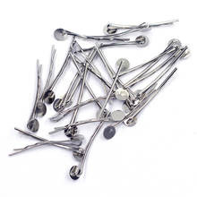 100Pcs Silver Tone Bobby Pins Hair Clips W / Glue Pad Barrettes Jewelry Findings Charms Wholesale 4.4cm x 1.5mm 2024 - buy cheap