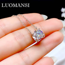 Luomansi Real 1CT 6.5MM Moissanite Necklace 100% S925 Sterling Silver Horn Pendant Women's Party Essence-Jewelry 2024 - buy cheap