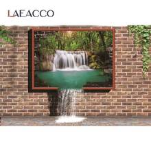 Laeacco Brick Wall Windows Waterfall Tree Leave Baby Natural Scene Photographic Background Photography Backdrop For Photo Studio 2024 - buy cheap