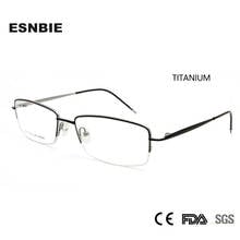 100% Titanium Glasses Frame Men Ultralight Square Myopia Prescription Eyeglasses Male Half Semi-Rimless Optical Frame 57mm 2024 - buy cheap