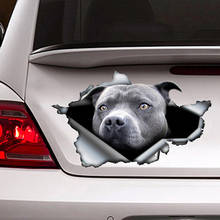 Pegatina de Metal rasgada para coche, pegatina reflectante impermeable para mascotas, accesorios para motocicletas, 13cm X 8cm, color azul Pitbull 2024 - compra barato