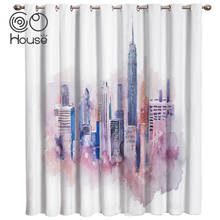 COCOHouse Watercolor Architectural City Window Treatments Curtains Valance Room Curtains Large Window  Floral Indoor 2024 - buy cheap