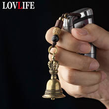 Buddhist Vajra Pestle Bell Pendant Brass Hand-cranked Bells Keychains Charm Women Bag Hangings Jewelry Christmas Tree Decoration 2024 - buy cheap