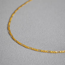Colar simples com corrente de cobre feminino, colar vintage banhado a ouro verdadeiro 2024 - compre barato