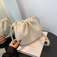 Solid Color Drawstring Bag Women 2021 High Quality Pu Leather Crossbody Bag Fashion Simple Shoulder Bags Handbag Ladies 2024 - buy cheap