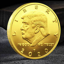2020 presidente donald trump primeira moeda comemorativa banhada a ouro 2024 - compre barato