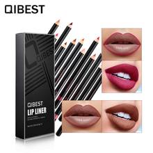 Qibest-lápis para delineador labial multifuncional, 12 cores/conjunto, duradouro, à prova d'água, maquiagem, cosméticos, delineador labial 2024 - compre barato